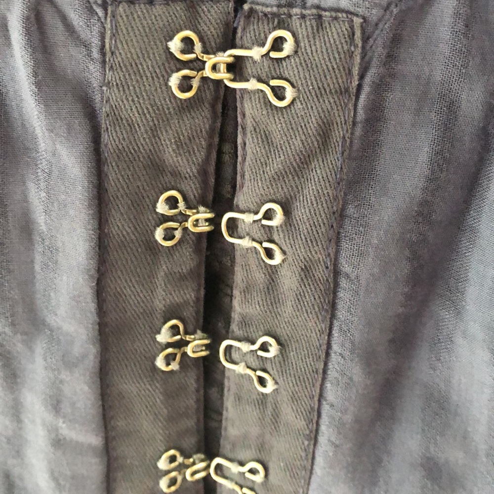 Anthro cotton peplum shirt sleeve jacket/top. - Picture 3 of 12